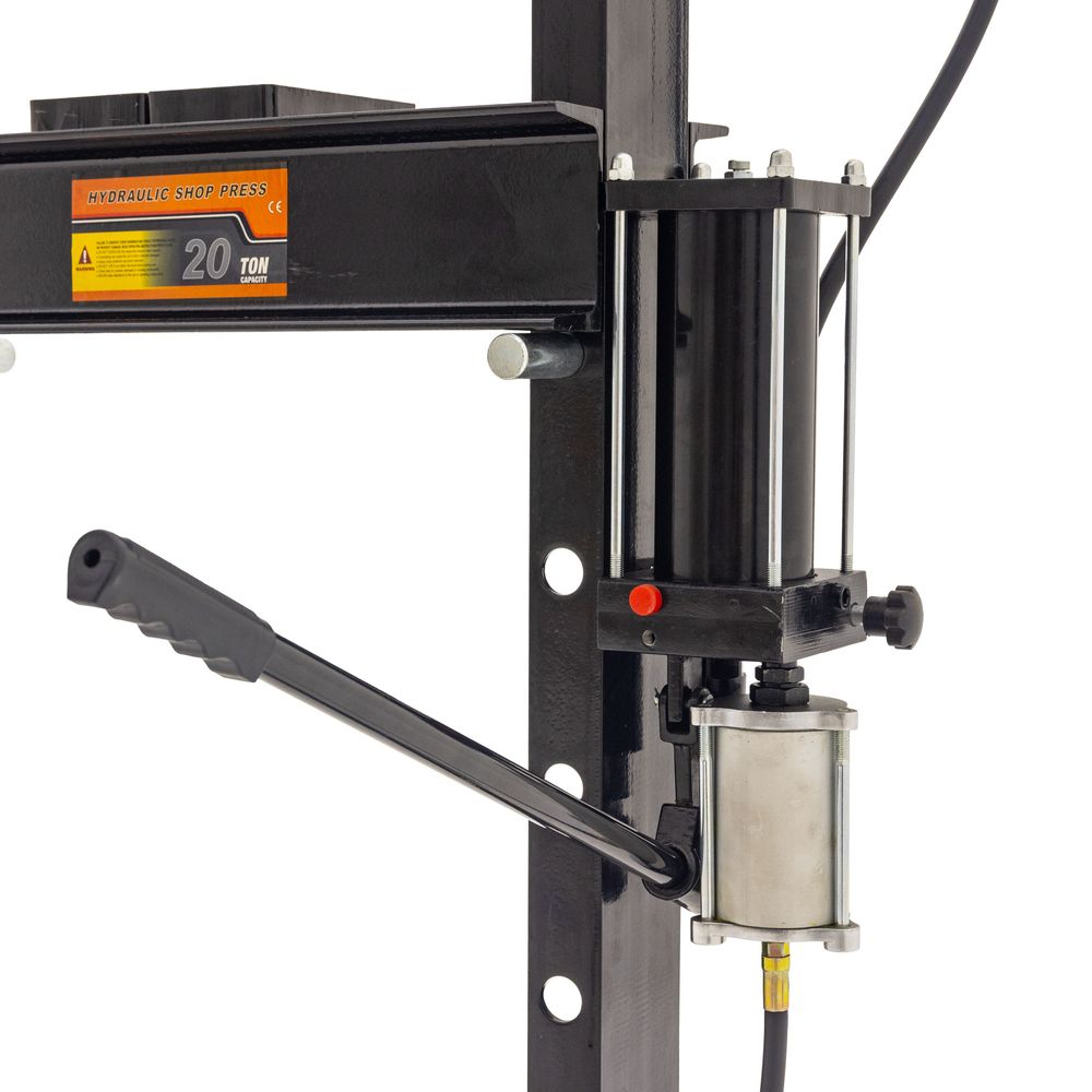 Black Widow 20-Ton Air-Operated Shop Press | Model BD-PRESS-20A | Width 29.5" | 20-Ton Air-Over-Hydraulic | For Home & Professional Auto Shops