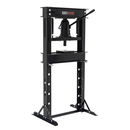 Black Widow 20-Ton Hydraulic Shop Press | Model BD-PRESS-20H-KIT | Frame Width 21.5" | Capacity 20-Ton | For Auto, Motorcycle & Metalworking Shops