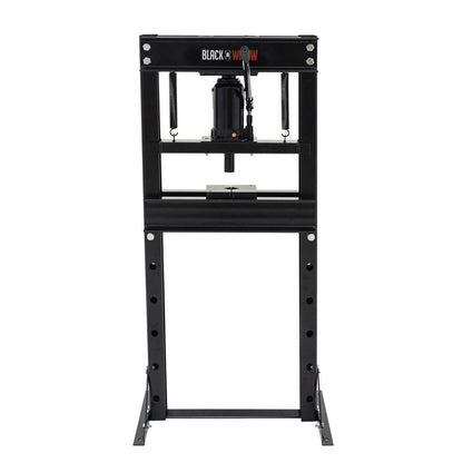 Black Widow 20-Ton Hydraulic Shop Press | Model BD-PRESS-20H-KIT | Frame Width 21.5" | Capacity 20-Ton | For Auto, Motorcycle & Metalworking Shops