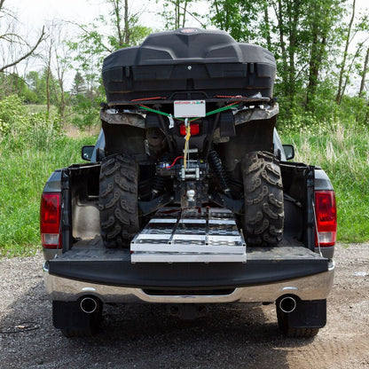 Black Widow Punch Plate Bi-Fold ATV Ramp | Model BFP-7044 | Size 71.25" L x 43.75" W | Capacity 1,500 lb. | Horsepower 4 To 90+ HP | For ATV, UTV & Lawn Equipment Loading