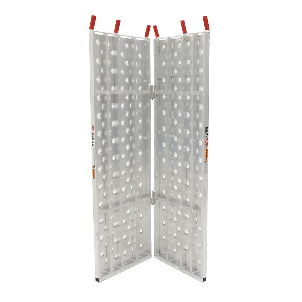 Black Widow Punch Plate Bi-Fold ATV Ramp | Model BFP-7044 | Size 71.25" L x 43.75" W | Capacity 1,500 lb. | Horsepower 4 To 90+ HP | For ATV, UTV & Lawn Equipment Loading