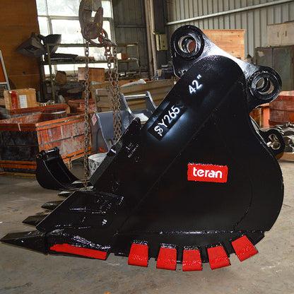 Teran Heavy Duty Rock Bucket | Model BKT-SY265 HD | Digging Width 24" to 42" Inch | Capacity 0.48 to 0.91 Cubic Meter | For Excavators