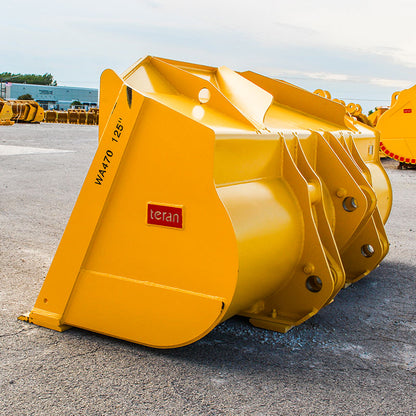 Teran Loader Buckets | Models BKT-WA Series | Bucket Widths 108" to 134" Inches | Capacity 2.7 to 6.4 Cubic Meters | For Excavators