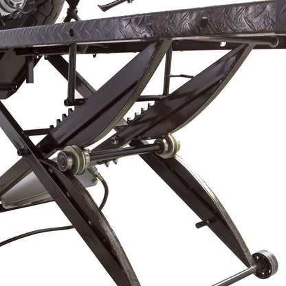 Black Widow Extra-Long Pneumatic Motorcycle Lift Table | Model BW-1000A-XL | Size 92.75" x 24" | PSI Air 90 To 100 | For Street, Cruiser & Sport Bikes