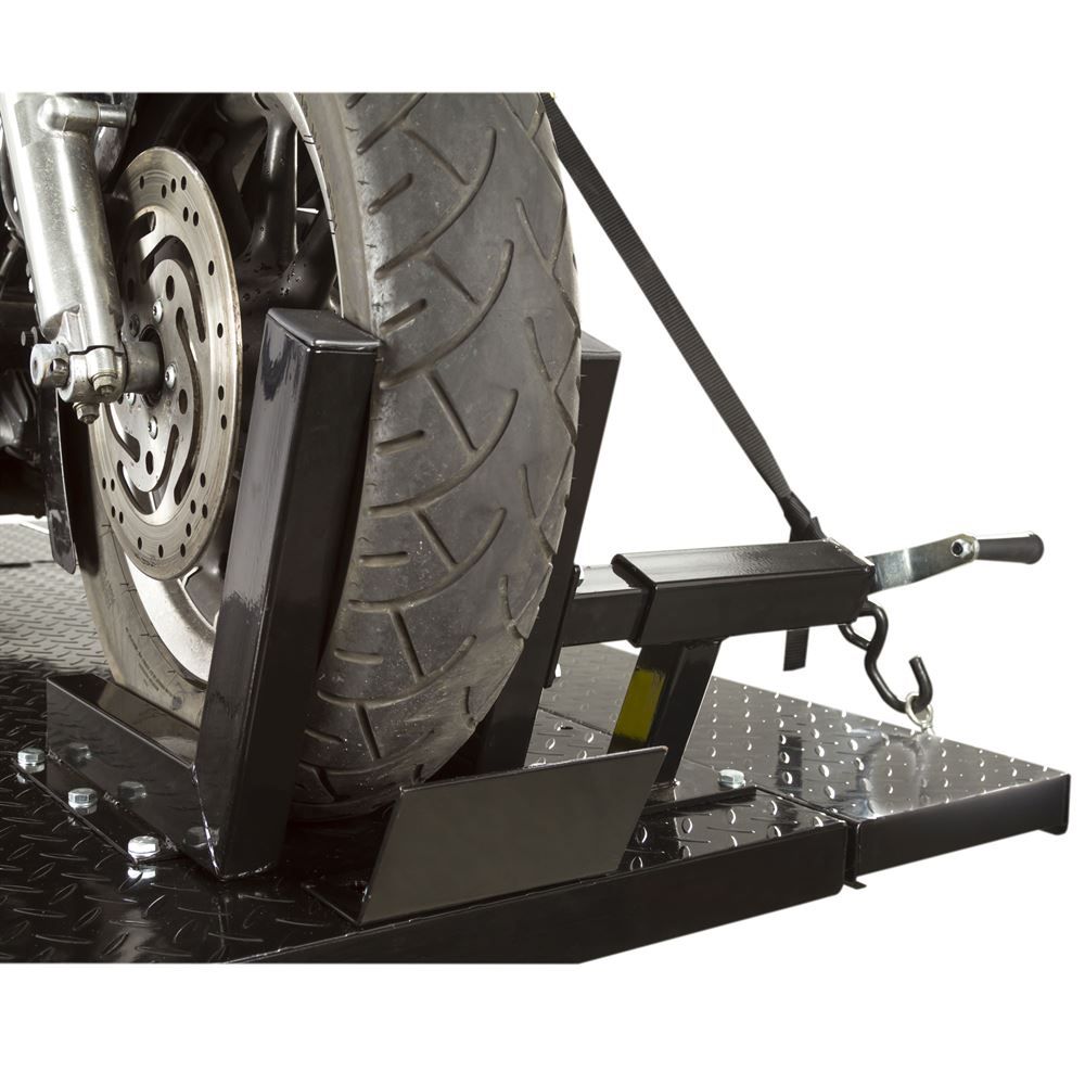 Black Widow Extra-Wide Pneumatic Motorcycle Lift Table | Model BW-1000A-XW | Platform Size 78.75" x 44" | Capacity 1,000 lb | For Touring, Cruiser & Sport Bikes