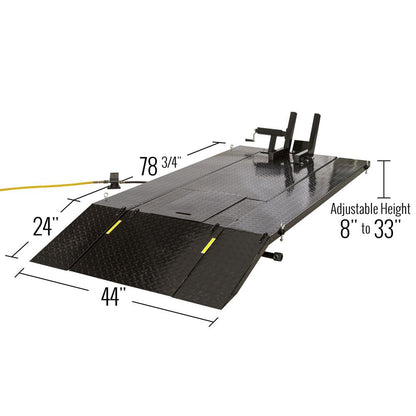 Black Widow Extra-Wide Pneumatic Motorcycle Lift Table | Model BW-1000A-XW | Platform Size 78.75" x 44" | Capacity 1,000 lb | For Touring, Cruiser & Sport Bikes