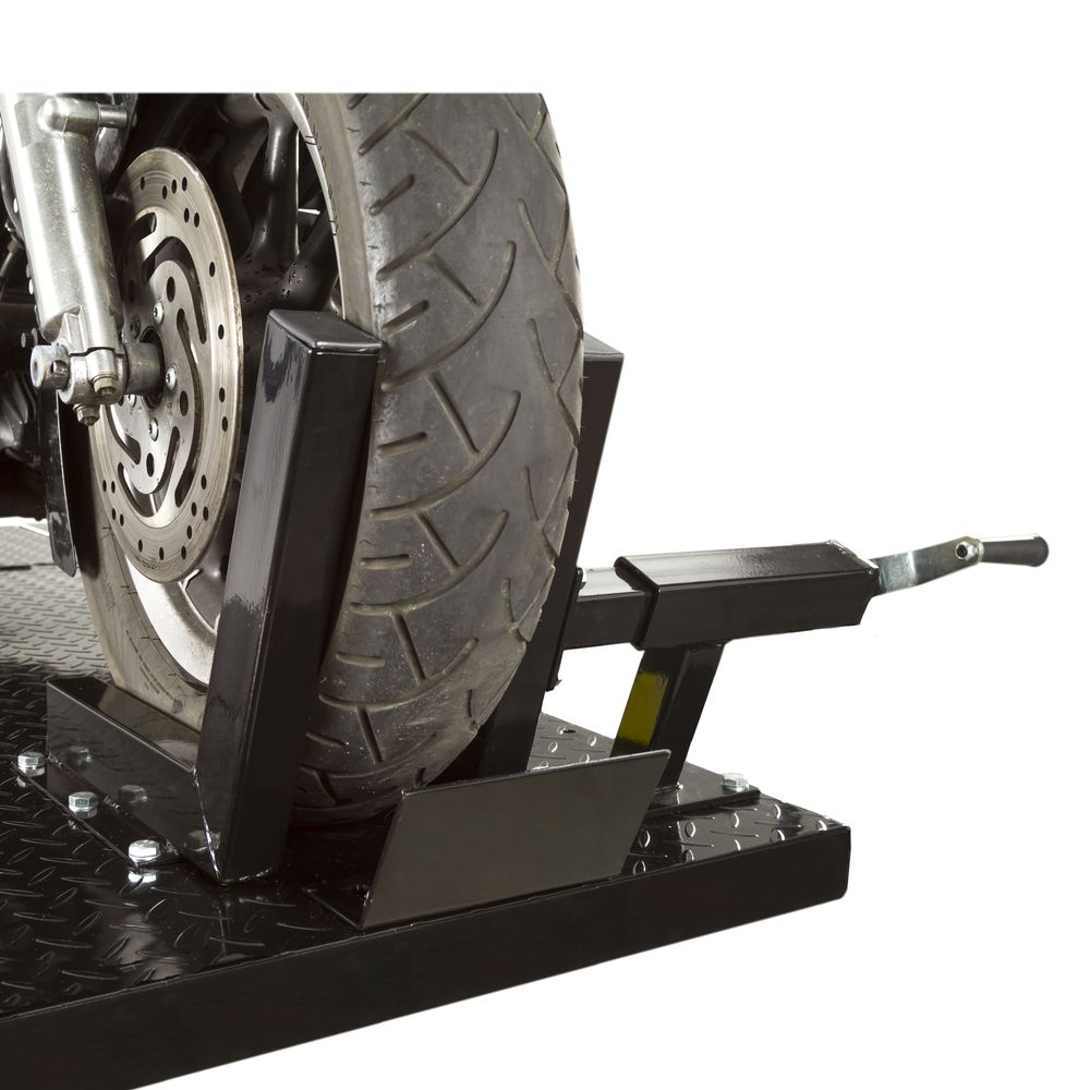 Black Widow Pneumatic Motorcycle Lift Table | Model BW-1000A | Platform Size 78.75" x 24" | 90 To 100 PSI Air | For Touring, Cruiser & Sport Bikes