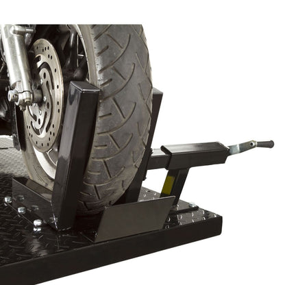 Black Widow Pneumatic Motorcycle Lift Table | Model BW-1000A | Platform Size 78.75" x 24" | 90 To 100 PSI Air | For Touring, Cruiser & Sport Bikes