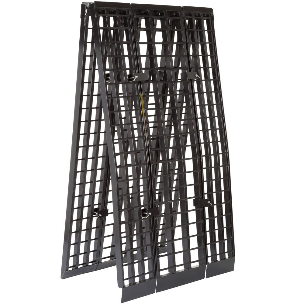 Black Widow Heavy-Duty Folding Arched Motorcycle Ramp | Models BW-12040-HD & BW-14440-HD | Size 40" Wide | Capacity 1,500 lb | For Street, Touring & Cruiser Motorcycles