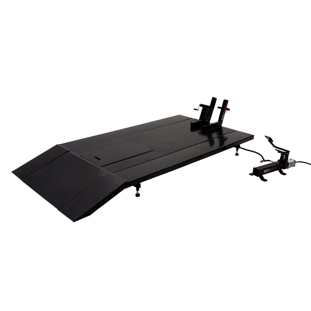 Black Widow Extra-Wide Air/Hydraulic Motorcycle & ATV Lift Table | Model BW-1500AH-Z | Platform 76.5" L x 47.75" W | Capacity 1,500 lb. | Horsepower 4 To 90+ HP | For Motorcycles & ATVs