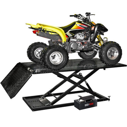 Black Widow Hydraulic ATV Lift Table | Model BW-1500AO-V2 | Size 78" x 47" Platform | Capacity 1,500 lb | Horsepower 4 To 90+ HP | For ATV & UTV Maintenance