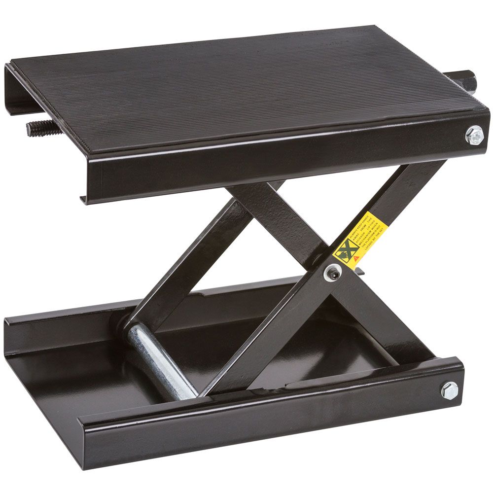 Black Widow Motorcycle Scissor Jack | Model BW-1604A | Platform Size 15" x 9" | Capacity 1,100 lb | For Street, Cruiser & Touring Motorcycles