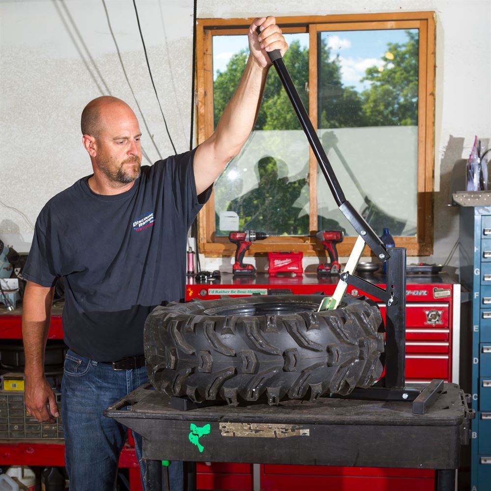 Black Widow Tire Bead Breaker | Model BW-2065 | Width 24" | Length 26" | Height 16" | Manual Lever Power | For Motorcycle, ATV, UTV & Trailer Tires