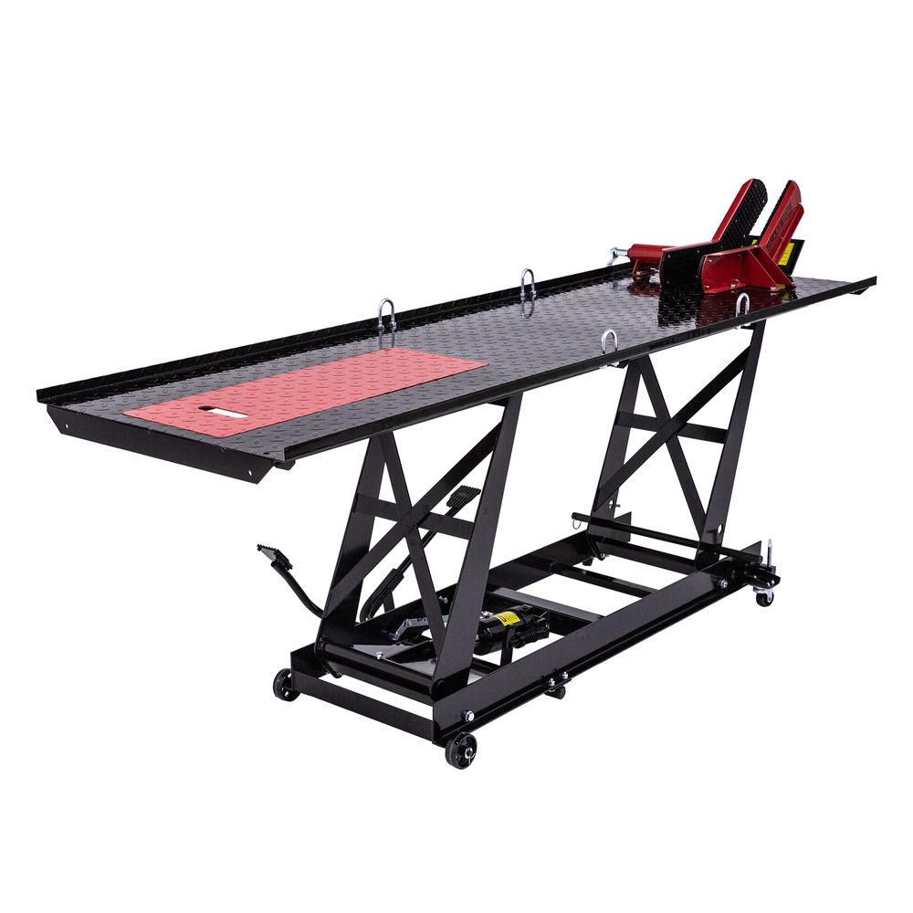 Black Widow Hydraulic Motorcycle Lift Table | Model BW-680 | Platform Size 86-3/4" x 26-7/8" | Capacity 1,000 lb | For Street, Sport & Racing Bikes