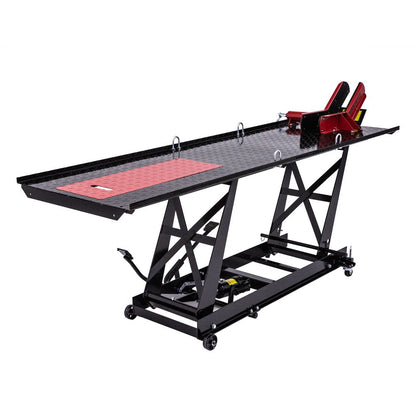 Black Widow Hydraulic Motorcycle Lift Table | Model BW-680 | Platform Size 86-3/4" x 26-7/8" | Capacity 1,000 lb | For Street, Sport & Racing Bikes