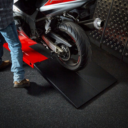 Black Widow Extra-Long Pneumatic Motorcycle Lift Table | Model BW-9030-KIT | Platform Size 90" x 30" | Capacity 1,200 lb | For Street, Touring & Cruiser Bikes