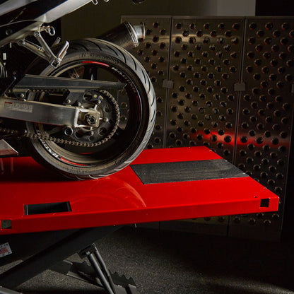 Black Widow Extra-Long Pneumatic Motorcycle Lift Table | Model BW-9030-KIT | Platform Size 90" x 30" | Capacity 1,200 lb | For Street, Touring & Cruiser Bikes