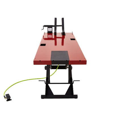 Black Widow Extra-Long Pneumatic Motorcycle Lift Table | Model BW-9030-KIT | Platform Size 90" x 30" | Capacity 1,200 lb | For Street, Touring & Cruiser Bikes