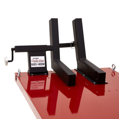 Black Widow Extra-Long Pneumatic Motorcycle Lift Table | Model BW-9030-KIT | Platform Size 90" x 30" | Capacity 1,200 lb | For Street, Touring & Cruiser Bikes