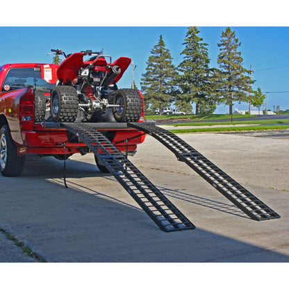 Black Widow Arched Folding Dual Runner ATV Ramps | Model BW-9412-2 | Length 96" | 1,200 lb Capacity | Horsepower 20 To 60 HP | For ATV, Truck & Trailer Loading