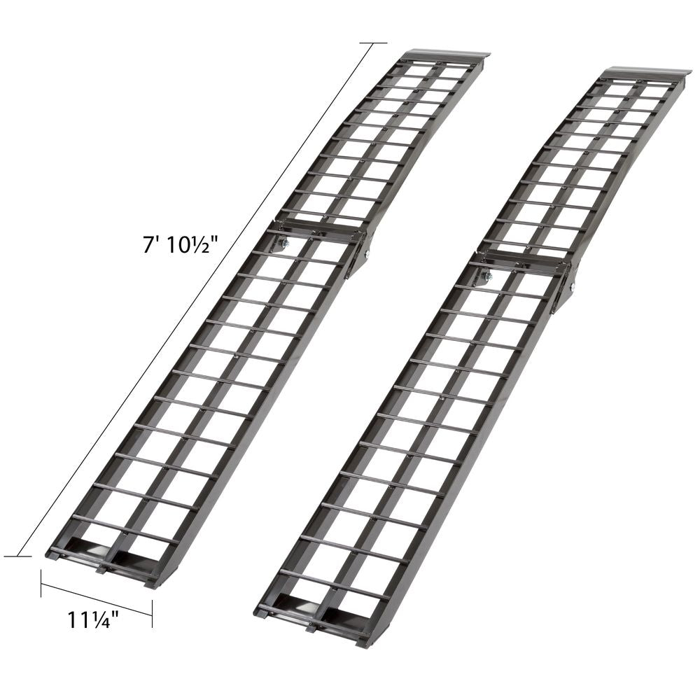 Black Widow Arched Folding Dual Runner ATV Ramps | Model BW-9412-2 | Length 96" | 1,200 lb Capacity | Horsepower 20 To 60 HP | For ATV, Truck & Trailer Loading