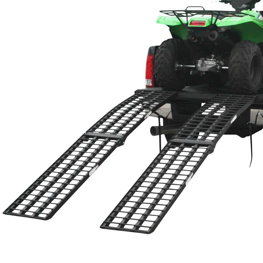Black Widow Extra-Wide Arched Folding Dual Runner ATV Ramps | Model BW-9417-HD-2 | Length 7'10" | Capacity 3,000 lb | Horsepower Up To ~80 HP | For ATV & UTV Truck Loading