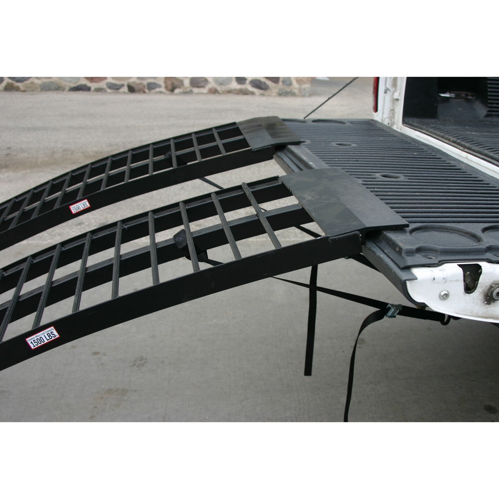 Black Widow Extra-Wide Arched Folding Dual Runner ATV Ramps | Model BW-9417-HD-2 | Length 7'10" | Capacity 3,000 lb | Horsepower Up To ~80 HP | For ATV & UTV Truck Loading