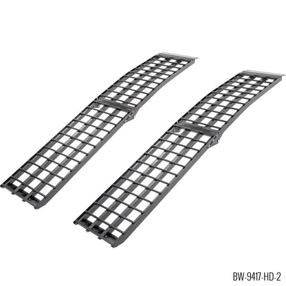 Black Widow Extra-Wide Arched Folding Dual Runner ATV Ramps | Model BW-9417-HD-2 | Length 7'10" | Capacity 3,000 lb | Horsepower Up To ~80 HP | For ATV & UTV Truck Loading