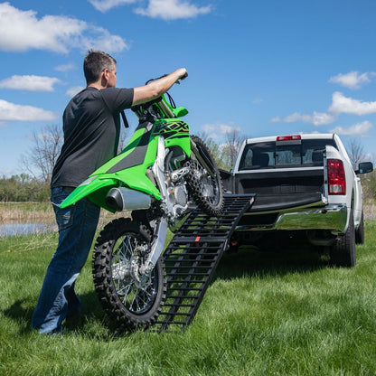 Black Widow Folding Arched Motorcycle Ramp | Model BW-9417-HD | Size 7' 10" x 17.5" | Capacity 1,500 lb | For Motorcycle & Dirt Bike Loading