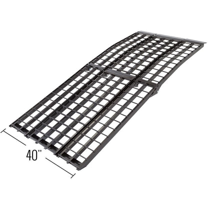 Black Widow 3-Piece Arched Folding Motorcycle Ramp | Model BW-9440-HD & BW-10840-HD| Width 40" | Length 7' 10" & 9' | Capacity 1,500 lb | Horsepower 4 To 90+ HP | For Motorcycles, Dirt Bikes, ATVs