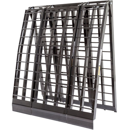 Black Widow 3-Piece Arched Folding Motorcycle Ramp | Model BW-9440-HD & BW-10840-HD| Width 40" | Length 7' 10" & 9' | Capacity 1,500 lb | Horsepower 4 To 90+ HP | For Motorcycles, Dirt Bikes, ATVs