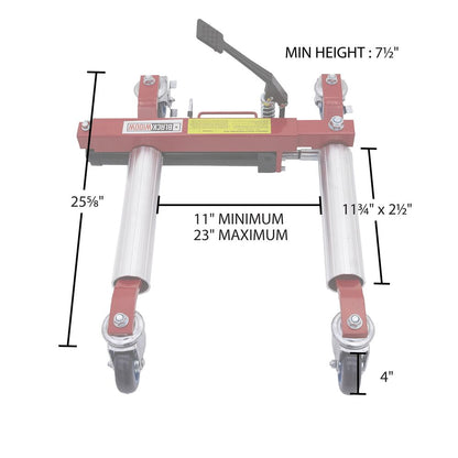 Black Widow Arched ATV & UTV Dolly | Model BW-CJD-12 | Size 25.6" L x 23" W | Capacity 1,500 lb. | Hydraulic Lift & 360° Casters | Horsepower 4 To 90+ HP | For ATV & UTV