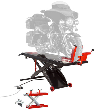 Black Widow Pneumatic ProLift Motorcycle Lift Table | Model BW-PROLIFT-HD | Platform Size 105.5" x 24" | Capacity 1,500 lb | For Touring, Cruiser & Heavy Motorcycles