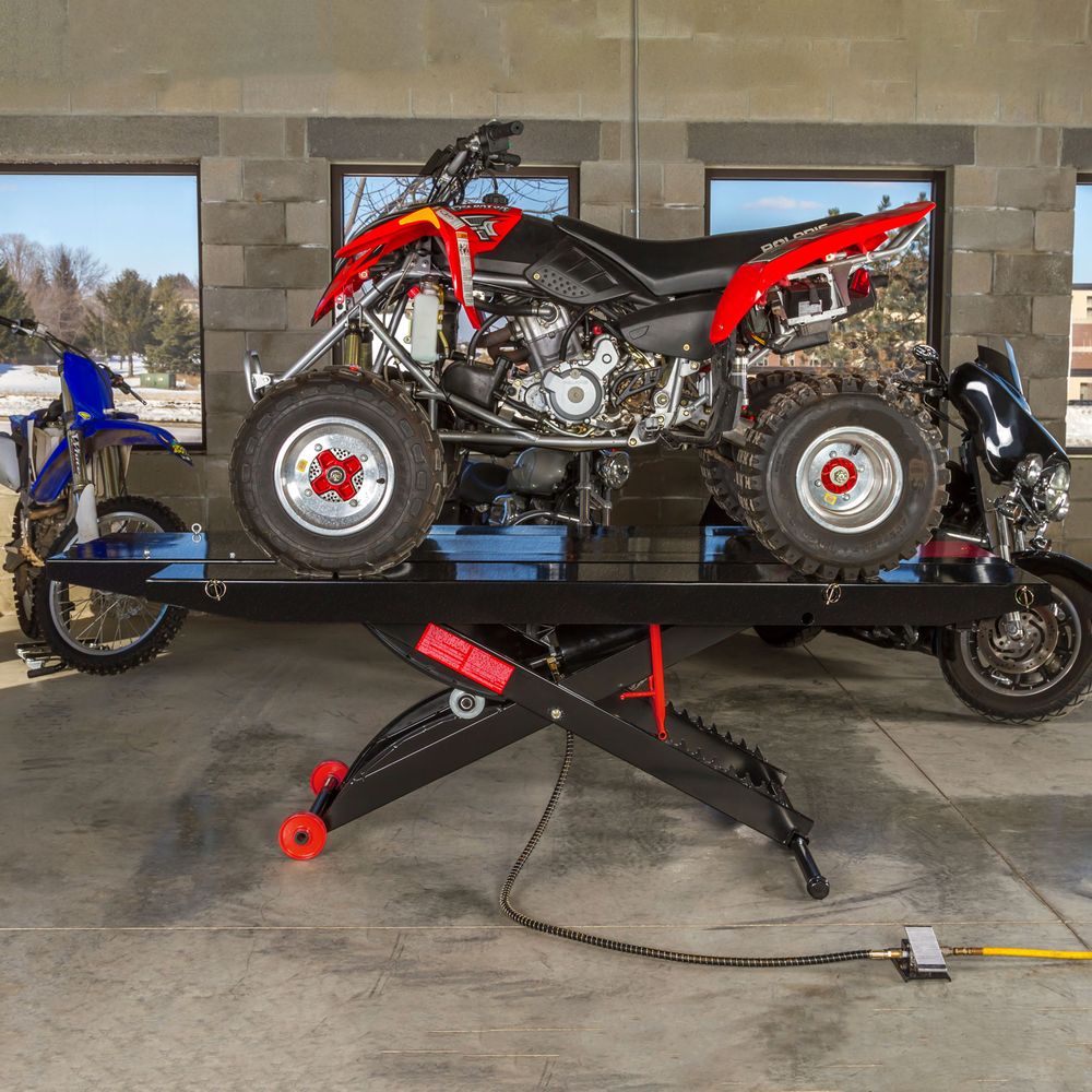 Black Widow ProLift Pneumatic ATV Lift Table | Model BW-PROLIFT-HDXW-ATV | 48" Wide, 105.5" Long | 1,500 lb Capacity | For ATV & Motorcycle Maintenance