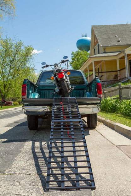 Black Widow Folding Arched Motorcycle Ramp | Model BW-9417-HD | Size 7' 10" x 17.5" | Capacity 1,500 lb | For Motorcycle & Dirt Bike Loading