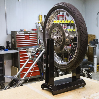 Black Widow Motorcycle Wheel Balancer & Truing Stand | Model BW-WB-30 | Diameter Up to 35" | Manual Precision Tool | For Dirt, Street & Cruiser Bikes