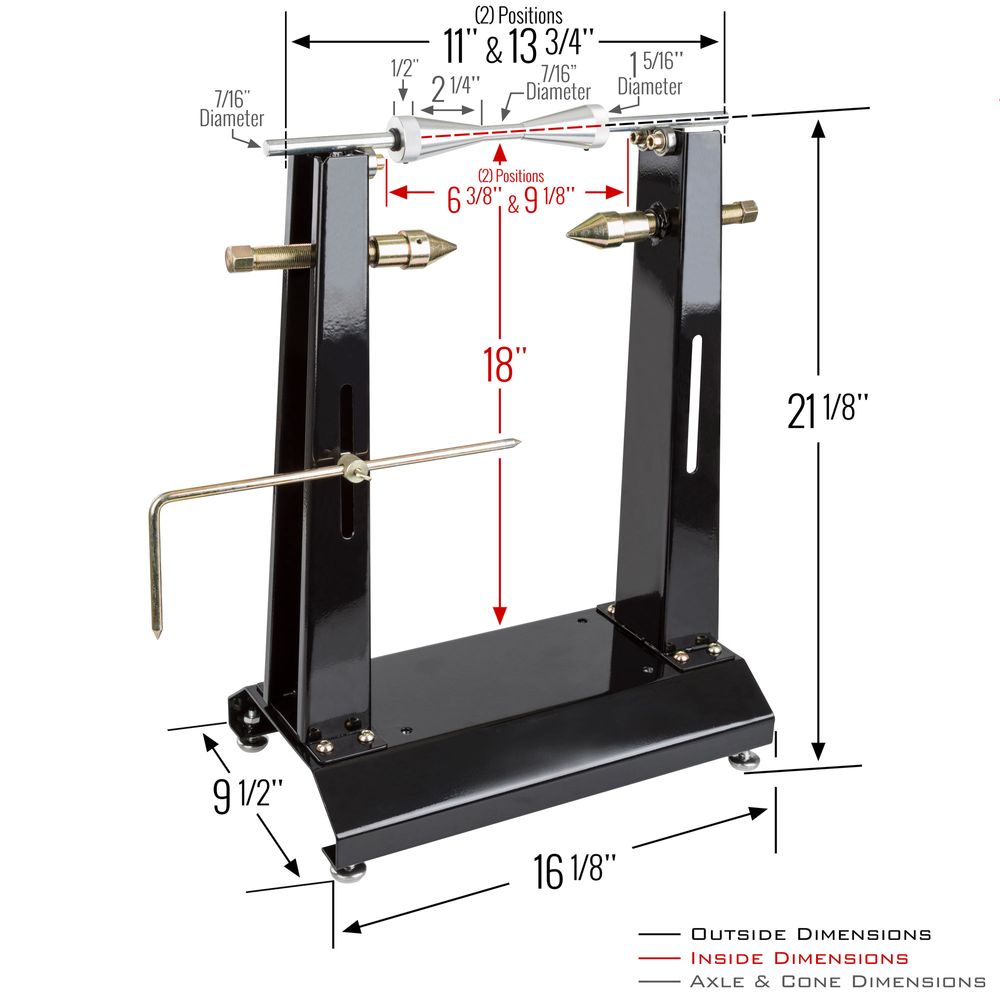 Black Widow Motorcycle Wheel Balancer & Truing Stand | Model BW-WB-30 | Diameter Up to 35" | Manual Precision Tool | For Dirt, Street & Cruiser Bikes