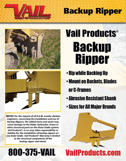 VAIL PRODUCTS BACKUP RIPPERS FOR BACKHOE, LOADERS & DOZERS