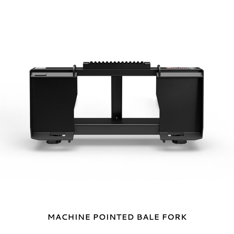 Virnig Hay Handling Machine Pointed Bale Spears | Models BSV48, BFV48, CBV48, SSV48 & BASS66 | Widths 45.5" To 66.5" | Hydraulic Flow 15 To 25 GPM | For Skid Steer