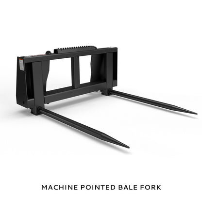 Virnig Hay Handling Machine Pointed Bale Spears | Models BSV48, BFV48, CBV48, SSV48 & BASS66 | Widths 45.5" To 66.5" | Hydraulic Flow 15 To 25 GPM | For Skid Steer