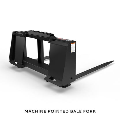 Virnig Hay Handling Machine Pointed Bale Spears | Models BSV48, BFV48, CBV48, SSV48 & BASS66 | Widths 45.5" To 66.5" | Hydraulic Flow 15 To 25 GPM | For Skid Steer