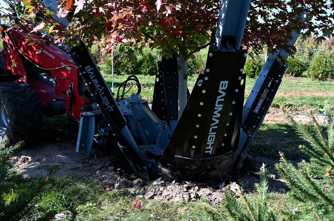 Baumalight Industrial Tree Spade | Model DR-444 | Ball Attachment Size 44" | Horsepower 80-90 HP | Hydraulic Flow 5-20 GPM | For Tractors & Skid Steers
