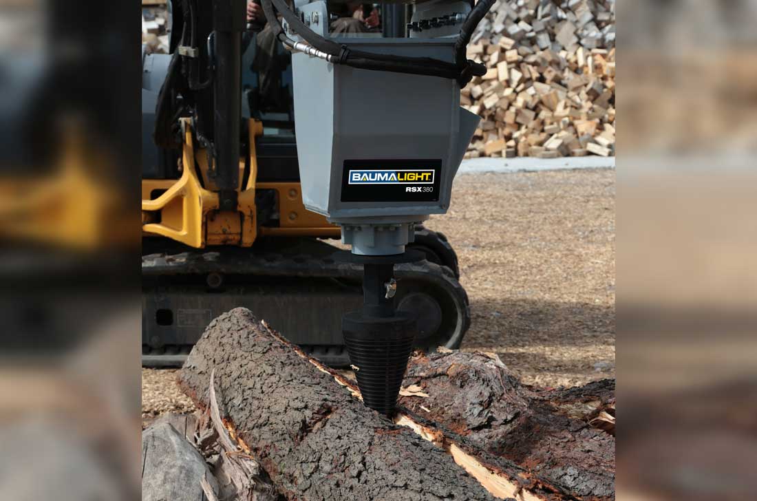 Baumalight Log Splitter | Model RSX380, RSX580 & RSX780 | Diameter 16" To  20" | Machine Size 5 To 20 Tons | For Excavators