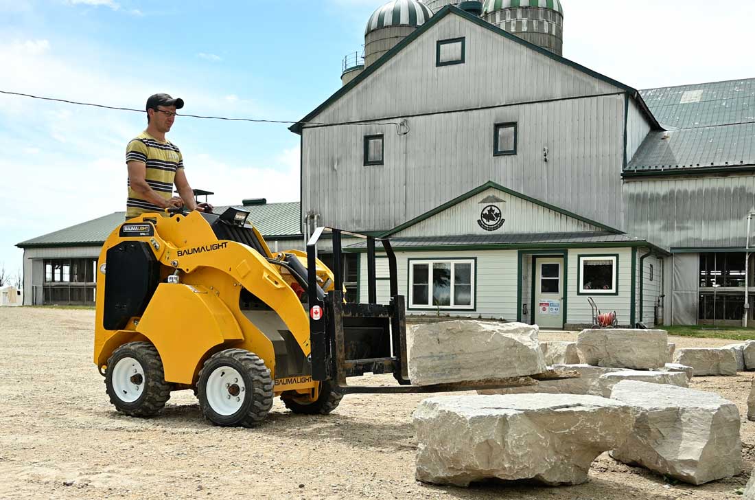 Baumalight Wheeled Mini Skid Steer | Model WRL-58G | Width 38" | Length 62" | Hydraulic Flow Range 11 GPM