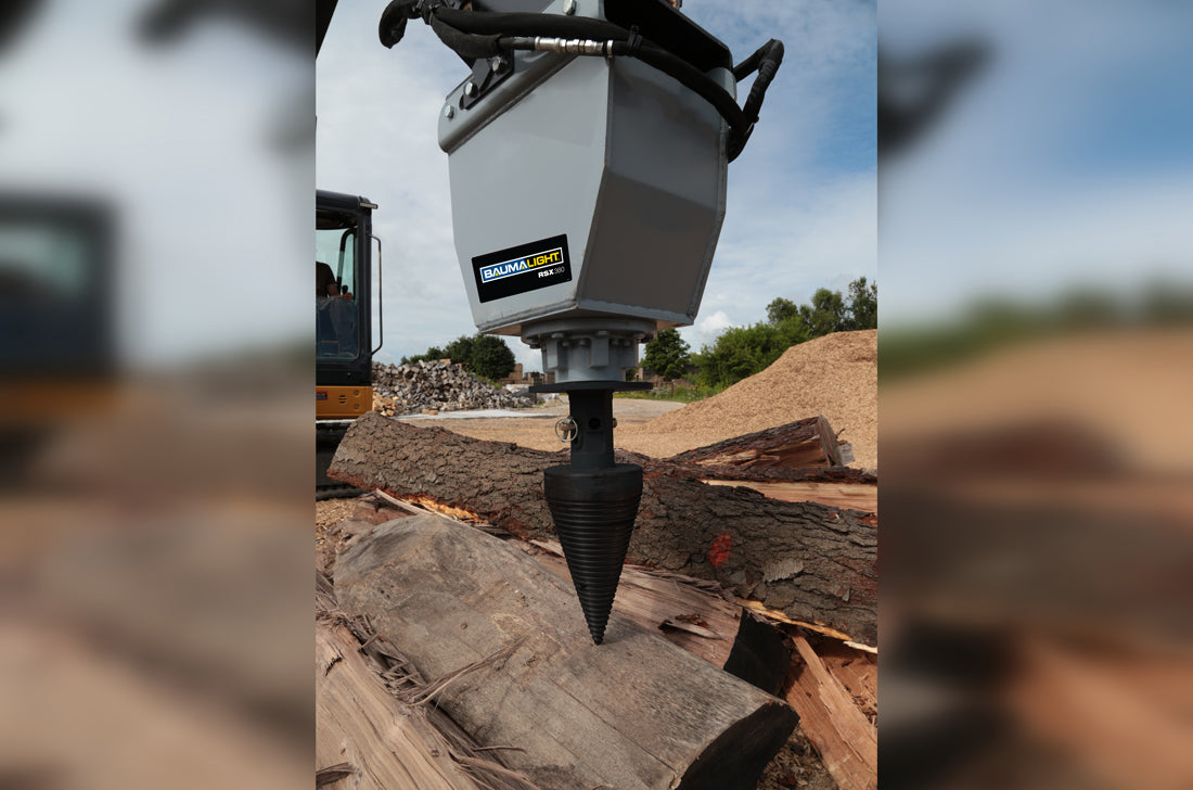Baumalight Log Splitter | Model RSX380, RSX580 & RSX780 | Diameter 16" To  20" | Machine Size 5 To 20 Tons | For Excavators