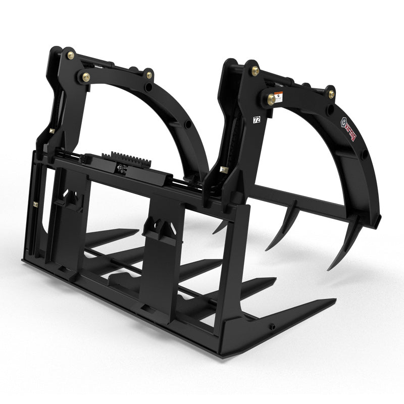 Virnig Big Bale Grapple | Models BG54, BG72 & BG84 | Widths 56" To 86" | Hydraulic Flow 15 To 25 GPM | For Skid Steer