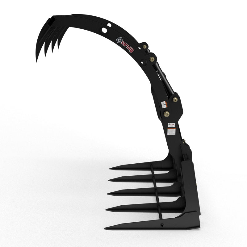 Virnig Big Bale Grapple | Models BG54, BG72 & BG84 | Widths 56" To 86" | Hydraulic Flow 15 To 25 GPM | For Skid Steer