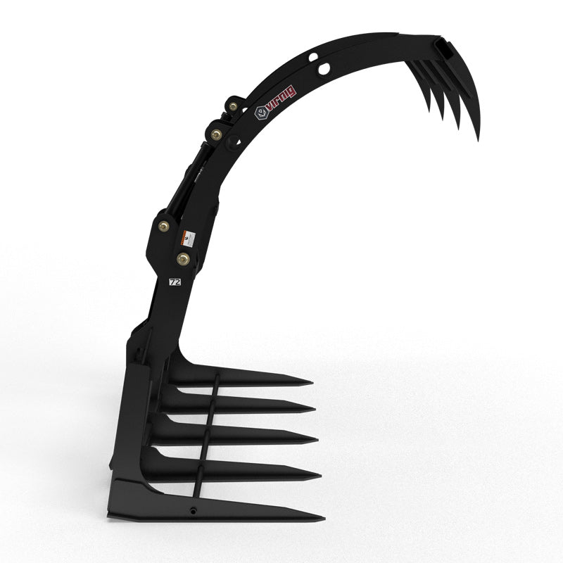 Virnig Big Bale Grapple | Models BG54, BG72 & BG84 | Widths 56" To 86" | Hydraulic Flow 15 To 25 GPM | For Skid Steer