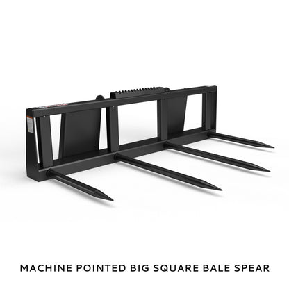 Virnig Hay Handling Machine Pointed Bale Spears | Models BSV48, BFV48, CBV48, SSV48 & BASS66 | Widths 45.5" To 66.5" | Hydraulic Flow 15 To 25 GPM | For Skid Steer