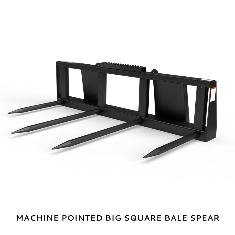 Virnig Hay Handling Machine Pointed Bale Spears | Models BSV48, BFV48, CBV48, SSV48 & BASS66 | Widths 45.5" To 66.5" | Hydraulic Flow 15 To 25 GPM | For Skid Steer